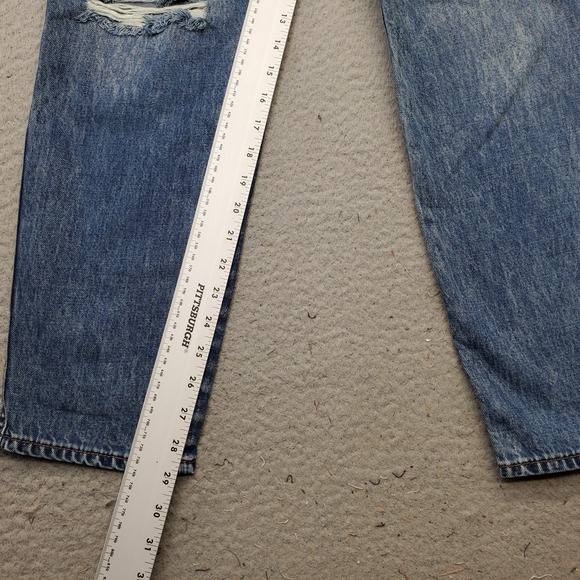 New York & Company Dream Curvy Boyfriend Jeans Womens 8 Blue Denim Distressed - Picture 4 of 10